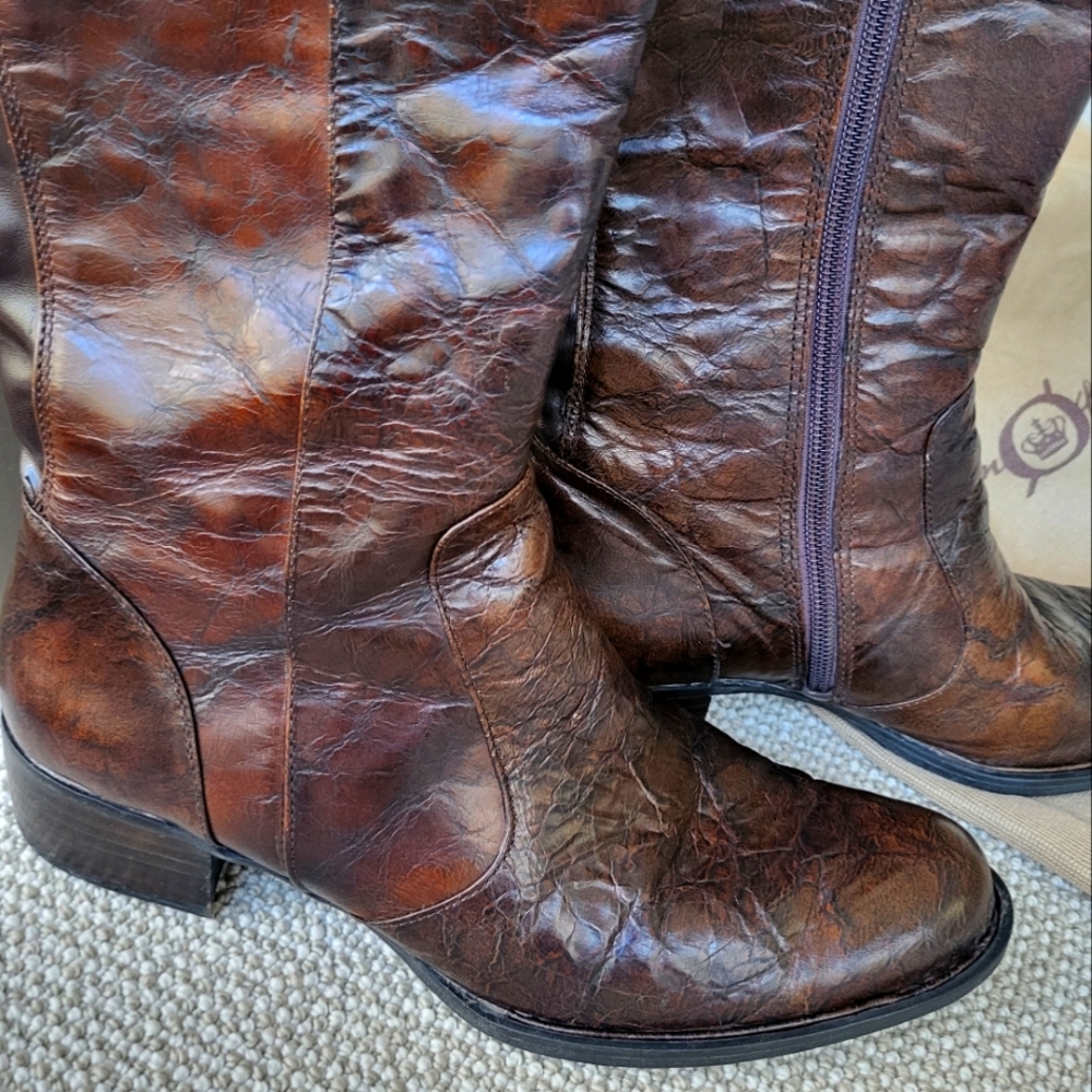 Born Crown Sosie Brown Leather Tall Boots, sz 8 - Picture 9 of 9